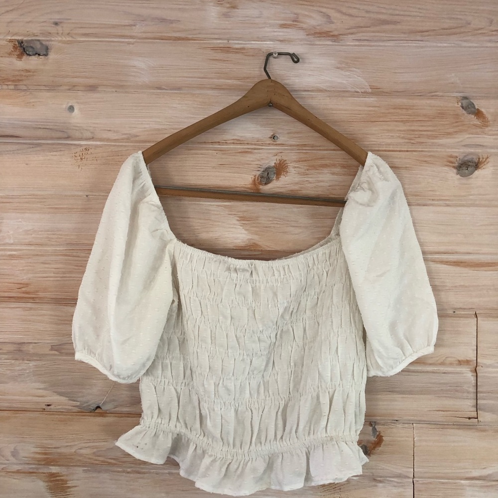 Style Envy White Puffed Sleeve Spring Blouse - Picture 4 of 7